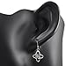 925 Oxidized Sterling Silver Celtic Infinity Love Knot Four Leaf Clover Flower Dangle Earrings 1.2
