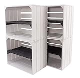 Obstkisten Online 8 Stück Neue Weisse Holzkiste mit Regalboden in schwarz 50cm x 40cm x 30cm Regal Schuhregal Obstkisten Weinkiste Kisten Holzregal Apfelkisten weiß Gartenmöbel Vintage