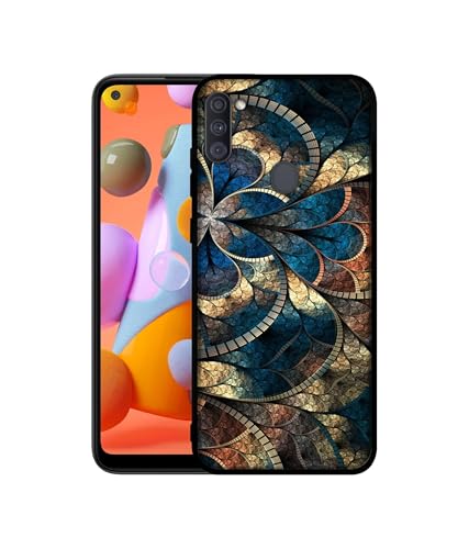 Image of Fractional Pattern Design Premium 2D Printed Metal Back Case Cover for Samsung Galaxy A11 4G / M11 4G