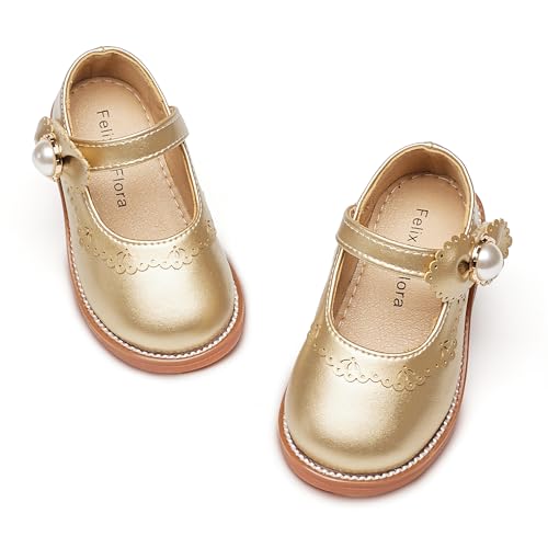 Image of Felix & Flora Toddler Little Girl Princess Dress Shoes-Mary Jane Flats for Girl Party School Shoes