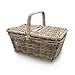 Produktbild Rattan Picknickkorb mit Deckel - 50 x 35 cm - Weidenkorb Natur mit Tragegriff - Einkaufskorb aus Weidenholz Präsentkorb
