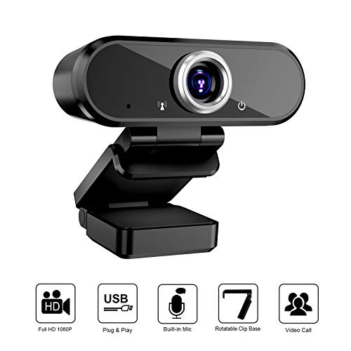 Webcam with Microphone, 1080P Full HD Webcam Streaming Computer Web Camera for Video