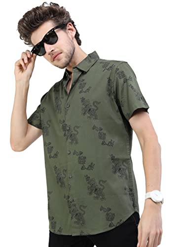 Image of KETCH Men Slim Fit Printed Half Sleeve Shirt
