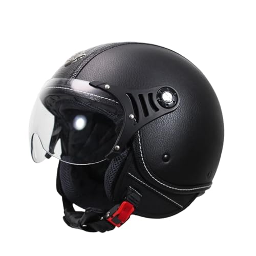 Casco retro 3/4 de cara abierta ideal para rutas urbanas vintage