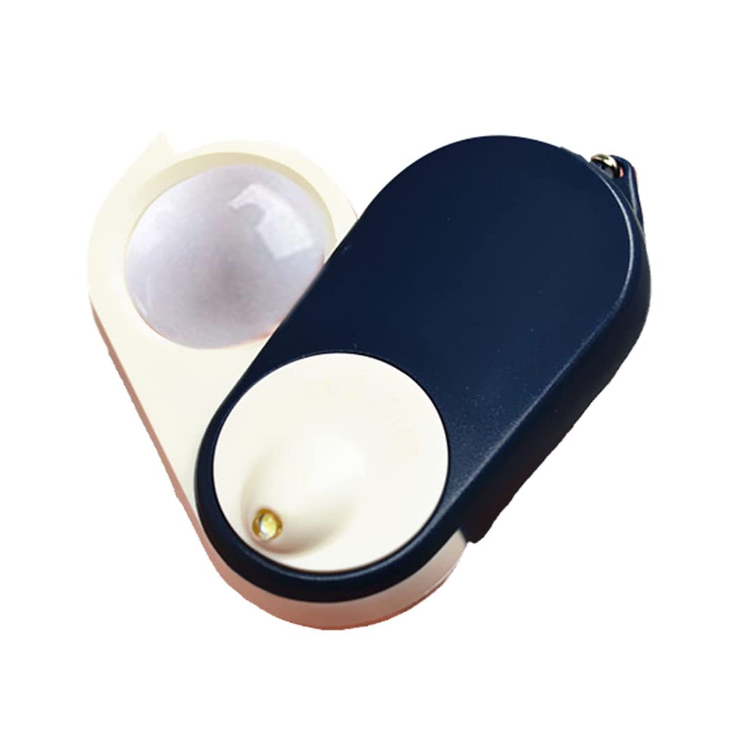 CanEve 10X Mini Lupa con Luces LED Lupa de Lente de Lupa de Bolsillo Plegable Iluminada Lupa for Monedas Hobby Trave, Lectura, Pasatiempos, Ciencia, Libros Azul Lupa