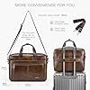 SPAHER Mens Leather Laptop Bag Briefcases for Men 15.6 Inch Leather Briefcase Business Work Laptop Handbag Messenger Bag Shoulder Bag with Removable Strap Daily Man Bag Gift for Man #5