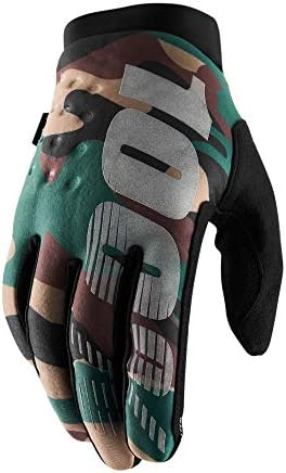 100% BRISKER Cold Weather Motocross & Mountain Bike Gloves - Warm Winter MTB & MX Powersport Racing Protective Gear (MD - CAMO/Black)