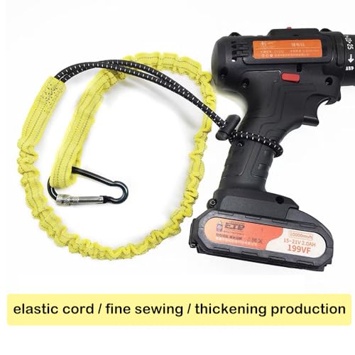 Image of CYSKY 5 Pack Retractable Tool Lanyard with Aluminum Nut Lock Carabiner, Tool Tether Lanyards for Hand Power Tools, Maximum Weight Limit 13.6KG / 30lb (Yellow)