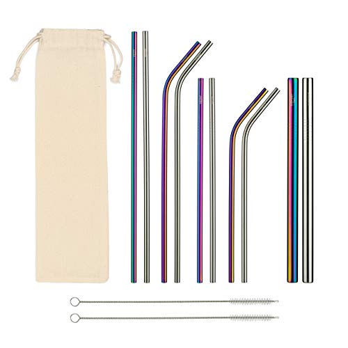 Stainless Steel Drinking Straws  Straight & Bent PLUS Wide Smoothie/Boba Straws 