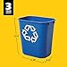 Rubbermaid Commercial Deskside Recycling Container, 3.25-Gallon/13-Quart, Blue Recycling Symbol, Plastic, for Bedroom/Bathroom/Office, Fits Under Desk/Sink/Cabinet