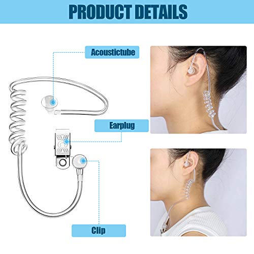 Image of 8 Pieces Ear Piece Toys Security Headset Earpiece Agent Earpiece Costume Prop Earpiece Headphones, Snap Replacement Acoustic Tube for 2-Way Radio Audio Headsets