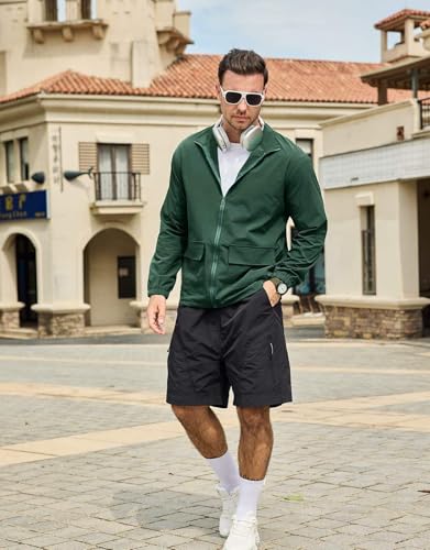 SEGANUP Men's Lightweight Windbreaker Jacket Outdoor Workout Windproof Dustproof Jacket Golf Hiking Wind Breaker with Pockets4