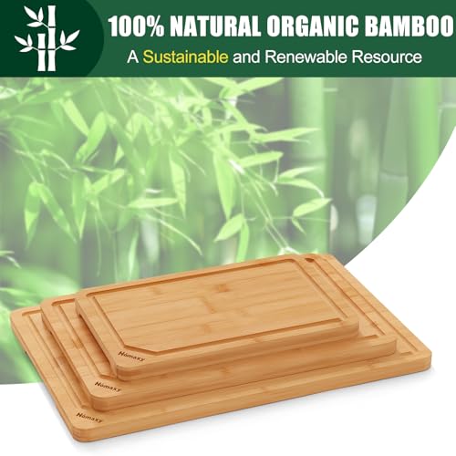 Planches à découper de qualité supérieure en bambou bio avec rainure