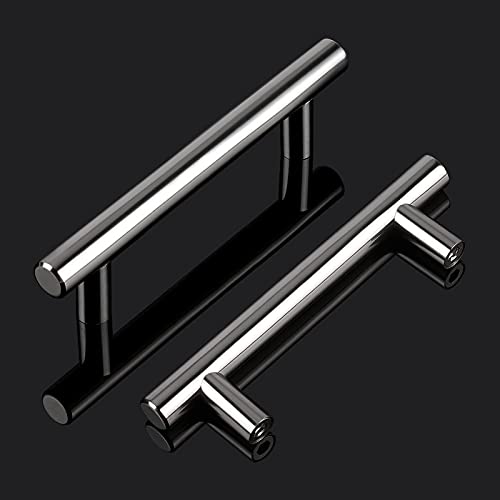 Image of Probrico 15 Pack | 3-3 /4 Inch Polished Chrome Cabinet Pulls, 6 Inches Total Length, Stainless Steel Kitchen Cabinet Hardware, Chrome Drawer Pulls