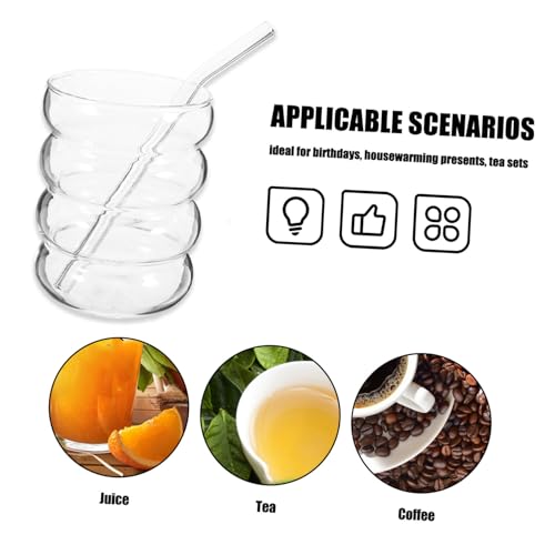 Set de 4 vasos de vidrio con sorbetes Cabilock miniatura 6