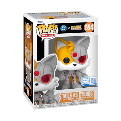 Funko Pop! Heroes: Justice League & Sonic - Tails as Cyborg - Sonic + DC Comics - Vinyl-Sammelfigur - Geschenkidee - Offizielle Handelswaren - Spielzeug Für Kinder und Erwachsene