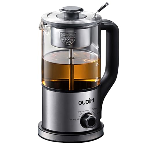 Hervidor eléctrico de agua 1.2 L vidrio acero inoxidable miniatura 1