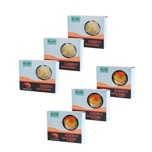 YIJIA | Autentico Pan de Gambas Chino - Pack 3X200Gr Color Y Pack 3X200Gr Clasico (Total 1200g)· Obleas de Galletas de Gambas para freír