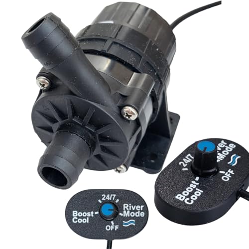 ICYBULL 720GPH Water Pump for Cold Plunge Quiet In-Line Pump for Chiller System with Speed Controller Boost Cool and River Mode 3/4-Inch Barbed Connections. 100% Magnetic Drive.