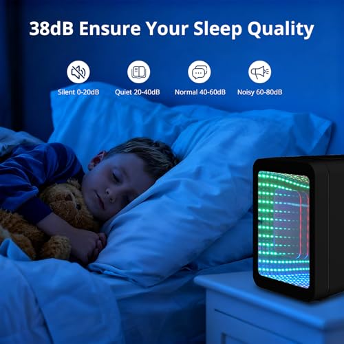 ARTETHYS Mini Fridge for Bedrooms, 4L Car Skincare Fridge with LED Mirror, Gaming Fridges with Infinity Effect for Home Office Skin Care, 220V AC/12V DC, Black - Image 6