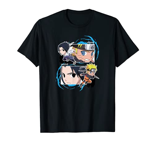 Naruto Shippuden Naruto and Sasuke SD Fight Frames T-Shirt