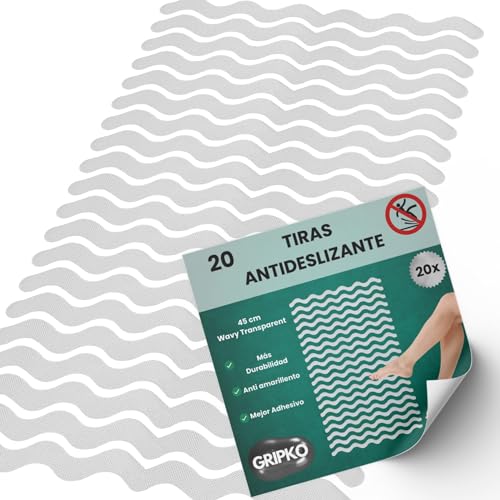 Gripko - 20 Pegatinas Antideslizantes Bañera - Antideslizante Ducha, Antideslizante Bañera Bebe y Mayores, Antiresbalante...