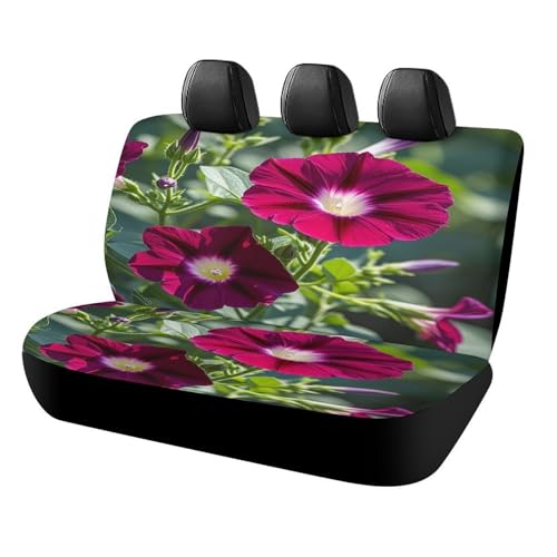 Funda para asiento trasero con diseño de geranios: protector elástico y antideslizante