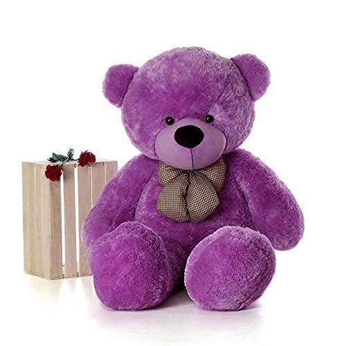 Image of AVSHUB Soft Toys Teddy Bear for Boys & Girls | Stuffed Cute Spongy Huggable & Lovable Teddy for Kids | Gift for Special Occasion Valentine's, Birthday, Anniversary (Size 4 Feet) Purple