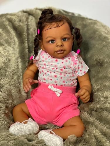 Muñeca Reborn Bebé Realista 60 cm Piel Caramelo miniatura 3