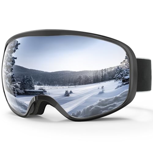 [RIOROO] スキーゴーグル スノボ ゴーグル OTGメガネ対応 レディース メンズ スノーボード ゴーグル 広視野 球面レンズ UV400保護 曇り止め 紫外線防止 防風/防雪 柔軟 耐衝撃 ヘルメット対応 晴れ/曇り/全天候対応 ジュニア 大人男女兼用