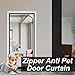 Screen Door Mesh 35.4x78.7'' Nano-Coating Patio Door Fly Screen Fine Mesh Pet Protection Temporary Door with Two Way Zips Cat Screen Door for Living Room Kitchen Bedroom Style 2