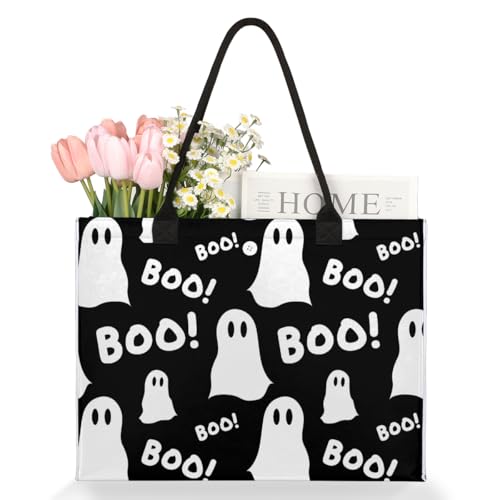 Ghost Pattern Tote Bag for Women Large Beach Bag Reusable Tote Bags for Work Travel Beach Shopping3