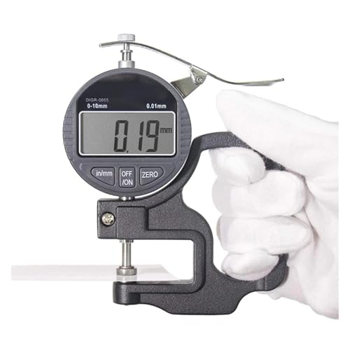 Calibrador digital de espesores de 0,4 pulgadas / 10 mm, resolución de 0,0005 pulgadas / 0,01 mm, para papel, película, tela y cinta miniatura 2