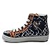 Colorful Printed Sneakers, Retro Women's Shoes, Handmade Multicolored Sneakers, Special Occasion Gift (Multicolor, 10)