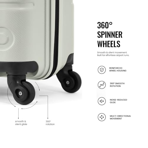 Image of SNITCH Loop Medium Size Grey Polypropylene Hard Travel Suitcase - Suitcase Medium Size & Luggage with 4 Wheels, Secure Lock & Free Shoe Bag