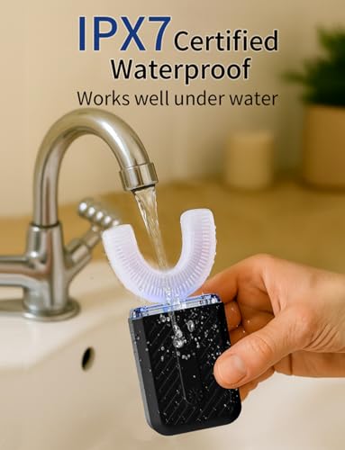 Image of U-Shaped Electric Toothbrush for Adults, U-Shaped Electric Toothbrush with 3 LED Lights & 4 Cleaning Modes, ultrasonic Toothbrush with 60-Second Vibration, IPX7 Waterproof