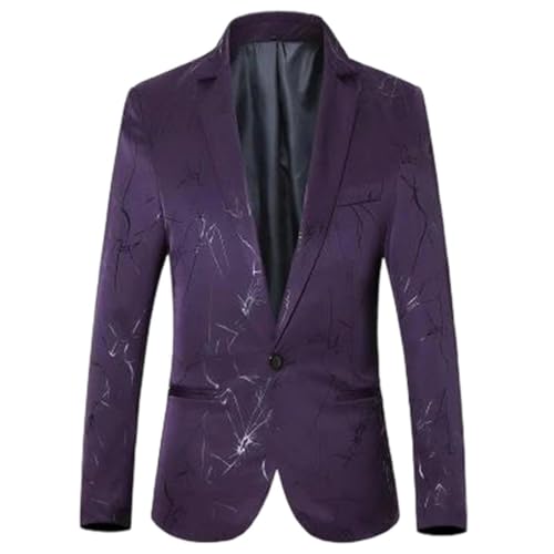 Mens Floral Printed Suit Blazer Homme Club Stage Wedding Single Breasted Jacket