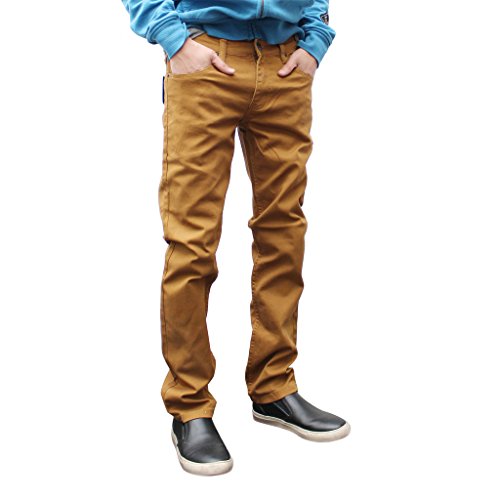 Mens Color Skinny Jeans Dark Wheat 38W x 32L