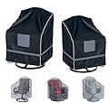 Outdoor Swivel Recliner Cover, Waterproof Heavy Duty Outdoor Lawn Patio Furniture Rocking Chair Covers, (29 W x 31 D x 38.5 H Inches) 2 Pack, Black