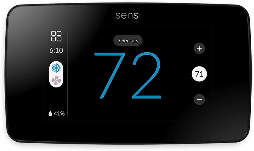 Sensi Touch 2 ST76 Smart Thermostat: WiFi Touchscreen, Alexa Compatible, Energy Star, Easy DIY Install, Room Sensors