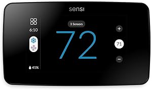 Sensi Touch 2 Smart Thermostat with Touchscreen Color Display, 100 Years of Expertise, Programmable, Wi-Fi, Data Privacy, Easy DIY, Works with Alexa, Energy Star Certified, ST76, C-Wire Required