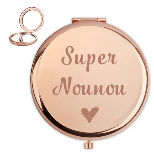 CDIXlmuz Cadeau Nounou,Cadeau Nounou Original,Idee Cadeau Nounou,Cadeau pour Nounou,Cadeau Mamie,Miroir De Poche,Cadeau pour Mamie,Idee Cadeau Mamie,Cadeau Mamie Original,Cadeau Nounou Noel (NOUNOU1)