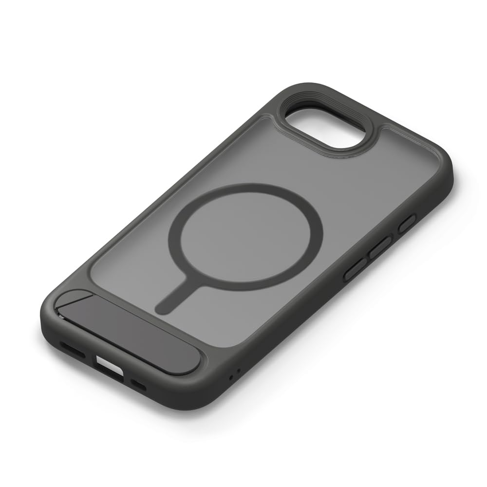 iPhone17e / iPhone16e 用 MagSafe対応 スタンド付ハイブリッドケース マットブラック PG-25KMH09BK