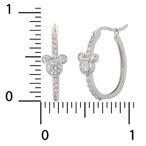 Disney Jewelry For Women Mickey Mouse Sterling Silver Cubic Zirconia Hoop Earrings, April Birthstone #TOP4