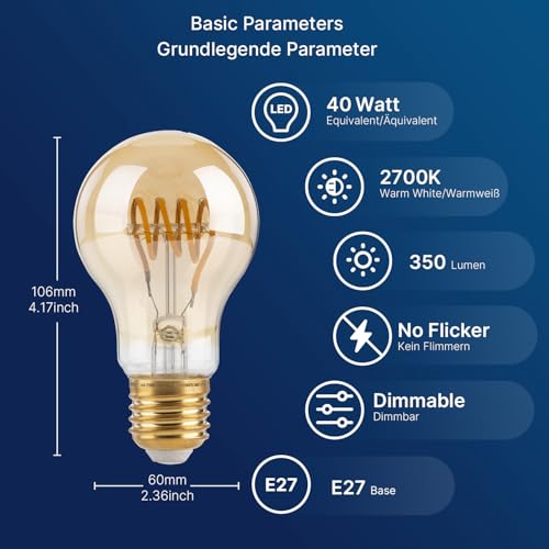 Ampoule LED à filament E27 de style antique pour un éclairage d'exception