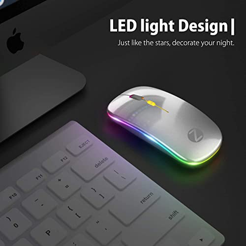 Image of Zoook Blade Wireless Mouse -Rechargeable 7 Colour mice /RGB Breathing Lights / 3 DPI Levels /Auto Shut Down /Silent Click Technology / 600 Mah Battery /Light Weight /Plug and Play (Silver)