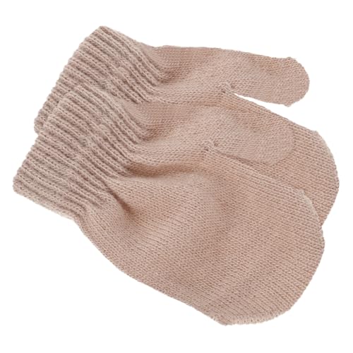 Garneck Boys Mittens Boys and Girls Double Layer Warm Knit Mittens Toddler Mittens for Boys Acrylic Fiber Winter Gloves Chic Design for Boys and Girls