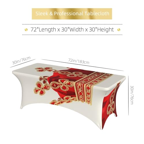 Nappe rectangulaire extensible élasthanne rouge housse de table stretch mariage - 7
