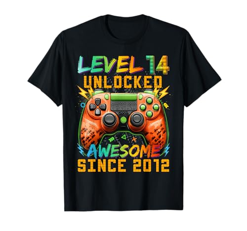 Level 14 Unlocked Since 2012 Son Gamer 14th Birthday Boys t-shirt