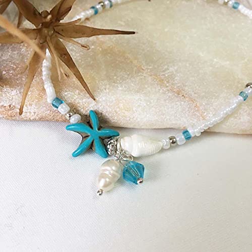Pulsera bohemia estrella de mar tobilleras DIY joyería cadena mujer 5